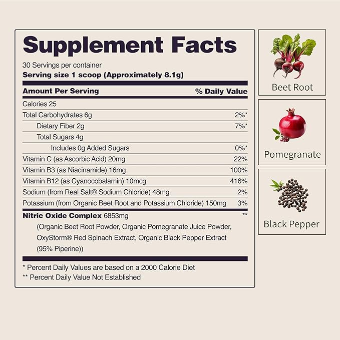 Snap Supplements Heart Beets, USDA Organic 3-in-1 Cardiovascular 250g
