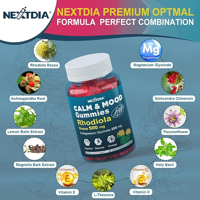Sugar Free Calm Mood Support Rhodiola 500 mg 2Packs