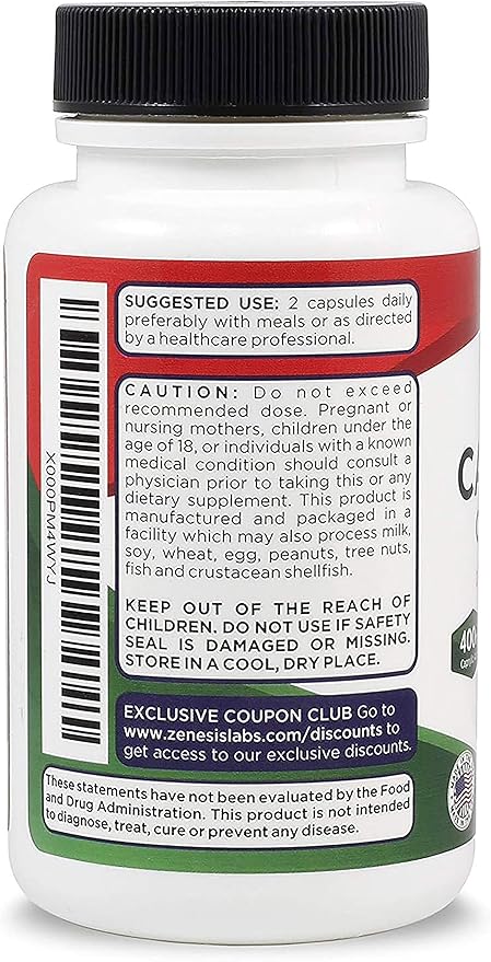 Candida Complex Cleanse Detox Caprylic Acid (120 Capsules, 60 Day