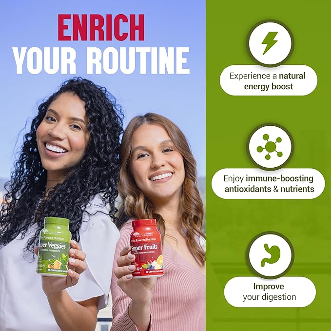 Organic Super Fruit & Veggies Supplement 23 Fruits 16 Vegetables (180 Count)