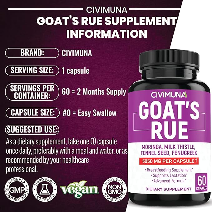 (2 Packs) Goat’s Rue Capsules 5050mg 4 Months