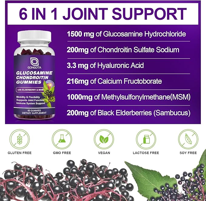 Glucosamine Chondroitin Gummies 1500mg Glucosamine 180 Gummies
