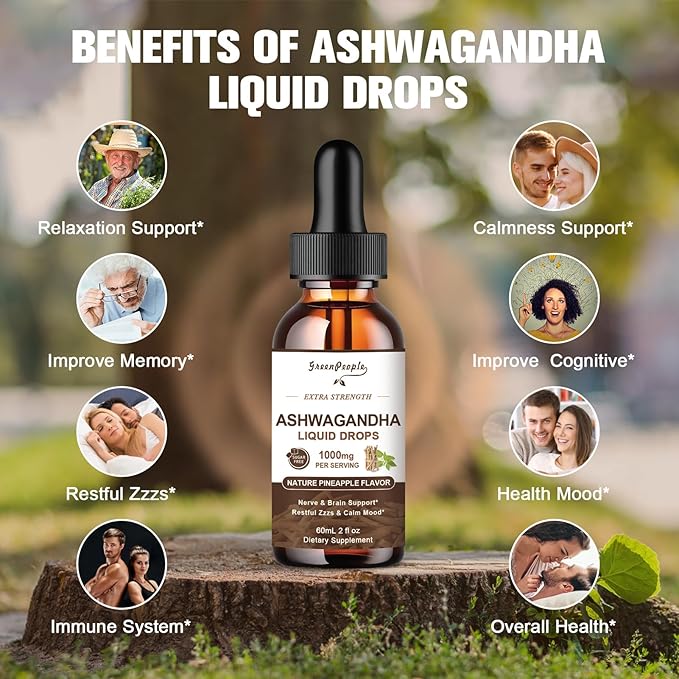 Ashwagandha Liquid Supplement Extra Strength w/L 2 Oz