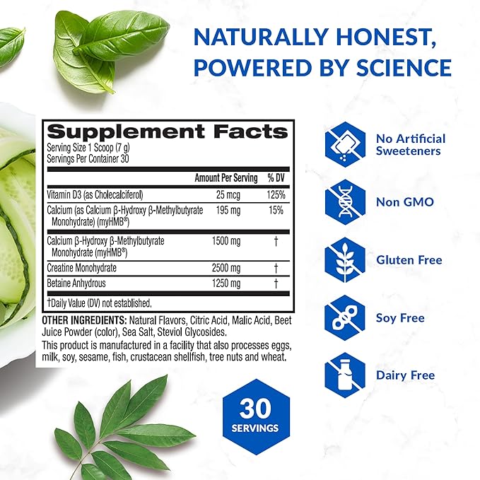 BioTrust Ageless Muscle Builder - Creatine HMB Powder with Vitamin D3 & Betaine - Build & Preserve Naturally Declining Muscle Mass & Strength - Fruit Punch, 30 Servings