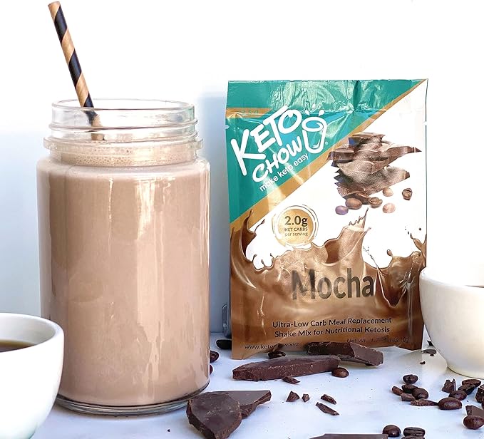 Keto Chow Mocha | Keto Meal Replacement Shake Powder | Nutritionally Complete | Low Carb | Delicious Easy Meal Substitute | Protein Rich You Choose The Fat | Single Meal Sample