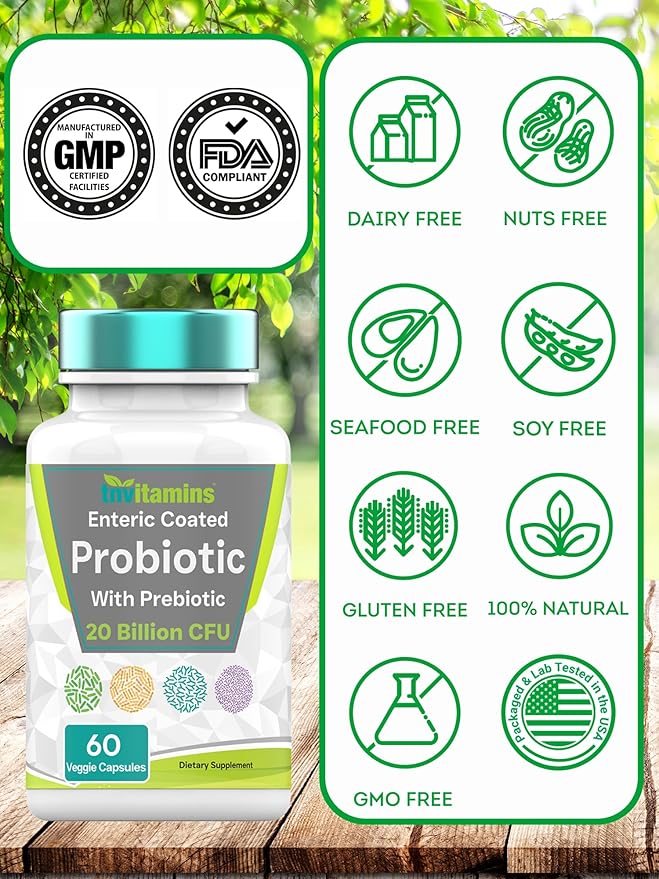 Probiotics for Women & Men 60 Enteric 20 Billion 8 Strains