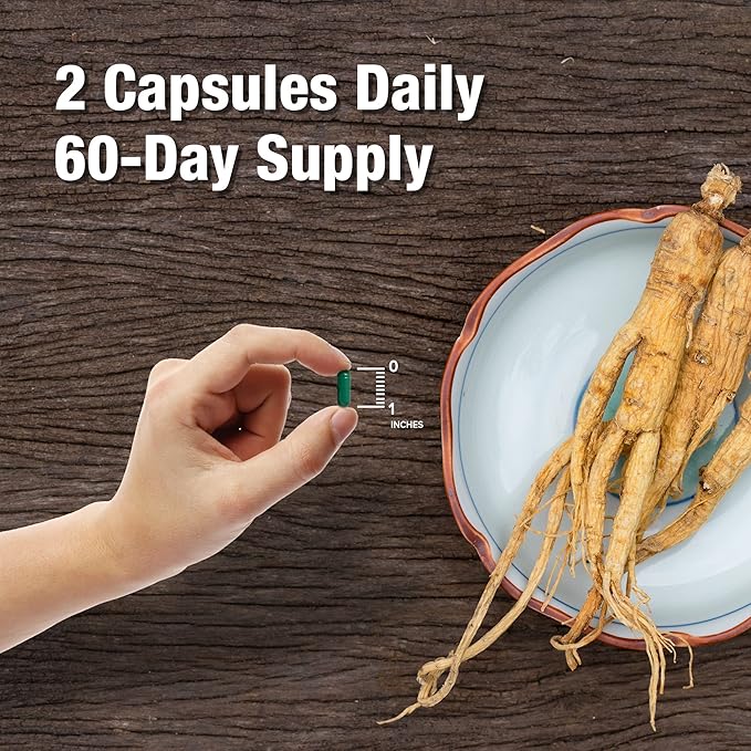 ORZAX Korean Panax Ginseng Capsules 30% Ginsenosides (120 Veg