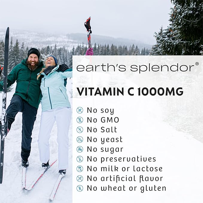 Earth's Splendor Vitamin C 1000 mg (100 Caplets, 3+ Month 2 Pack