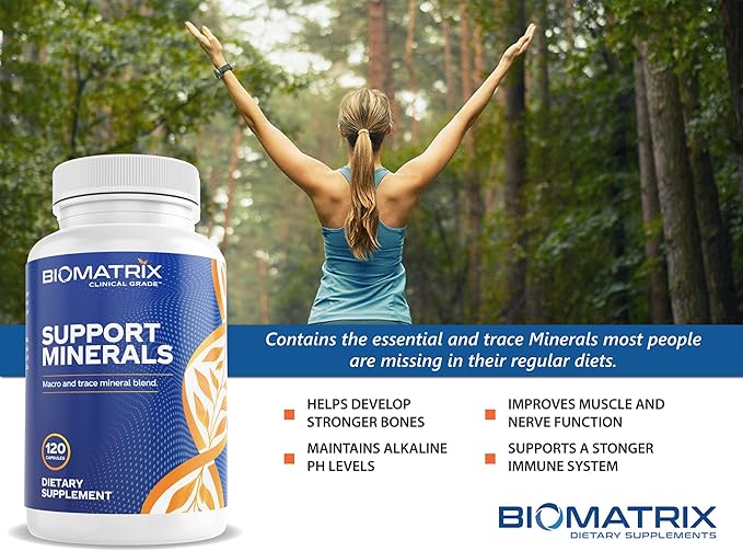 BioMatrix Mineral Supplement for Men and Women, Chelated Minerals | Iron-Free, Calcium, Magnesium, Copper, Zinc, Vitamin D, Iodine | Veggie Caps, 30-Day Supply