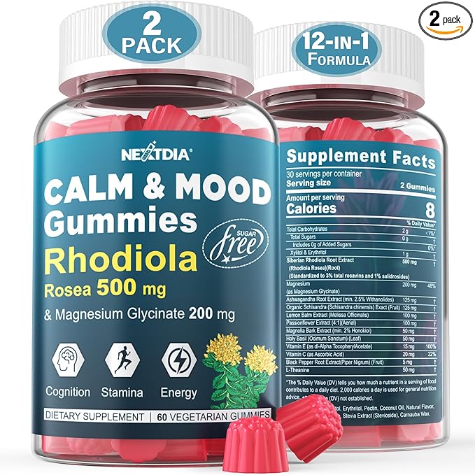 Sugar Free Calm Mood Support Rhodiola 500 mg 2Packs