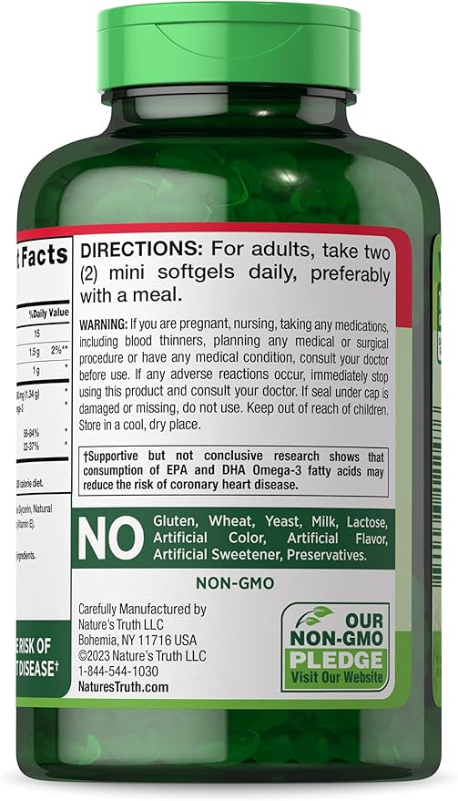 Nature's Truth Fish Oil Omega 3 1340 mg 200 Mini
