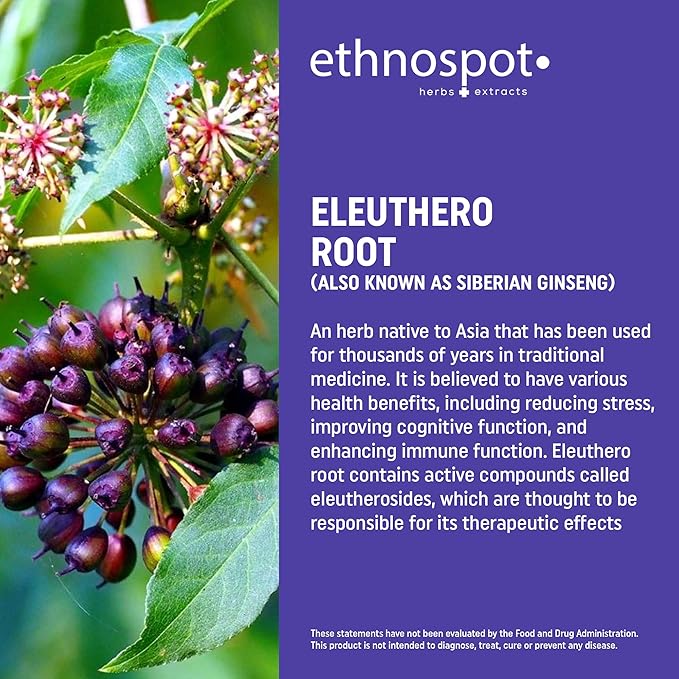Full Spectrum Eleuthero Root Capsules 125 Vegan