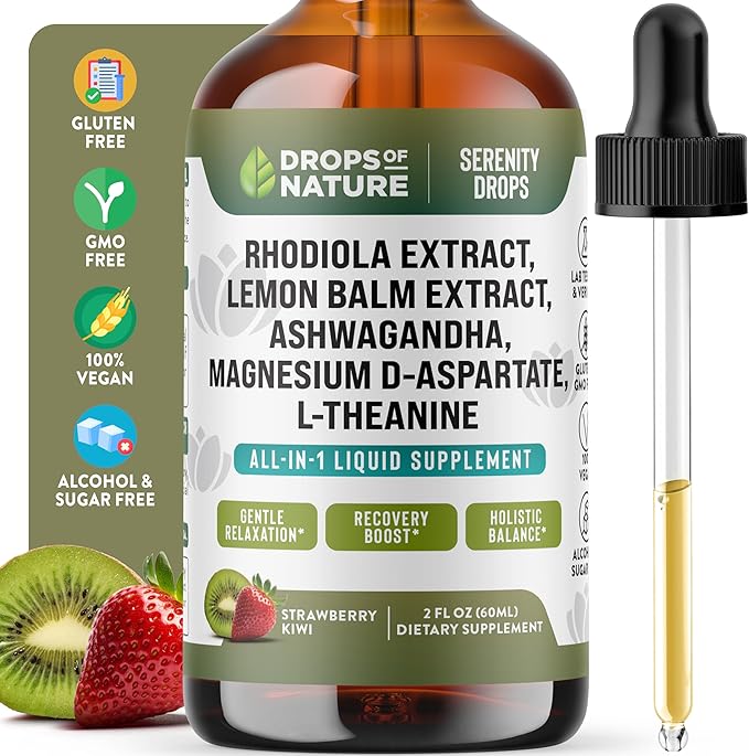 Ashwagandha Liquid Drops Infused with Magnesium, 60mL)