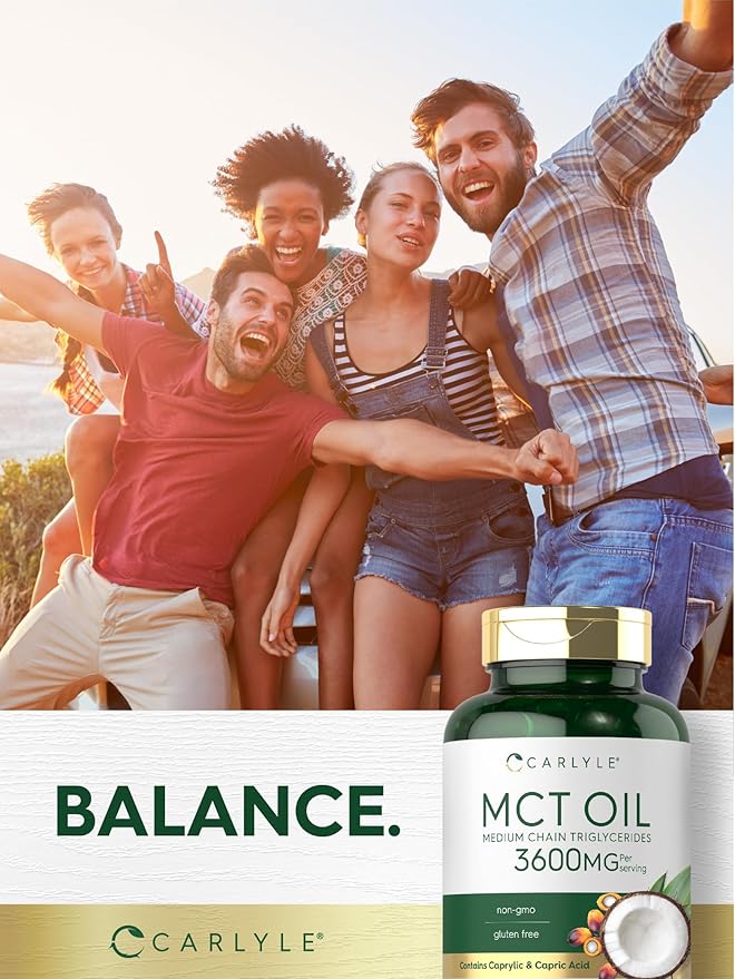 Carlyle MCT Oil Capsules 3600 mg | 70 Softgels | Keto Coconut Oil Pills | Non-GMO & Gluten Free Supplement