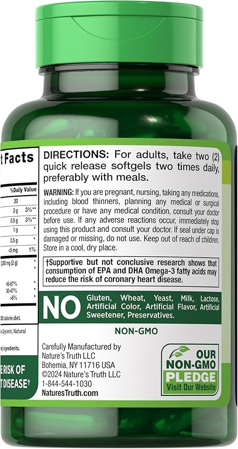Fish Oil 2000 mg Softgels 60 Count 3 Supplement
