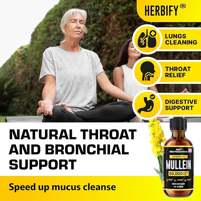 HERBIFY Mullein Extract 2 oz, Alcohol-Free