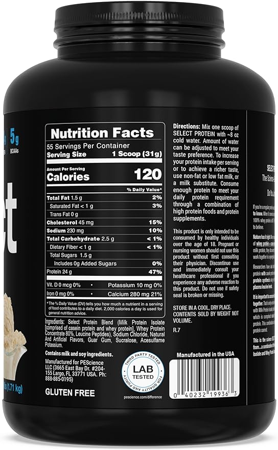 PEScience Select Low Carb Protein Powder, 55 Serving,