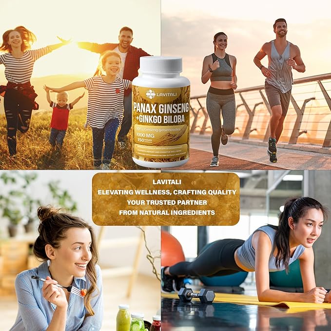 Ginseng & Ginkgo Biloba 150 Veggie 100% Natural