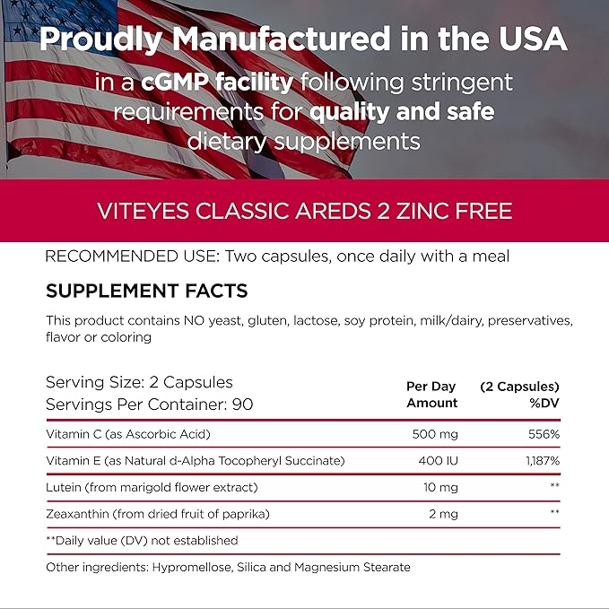 Viteyes AREDS 2 Zinc Free Macular 180 Ct