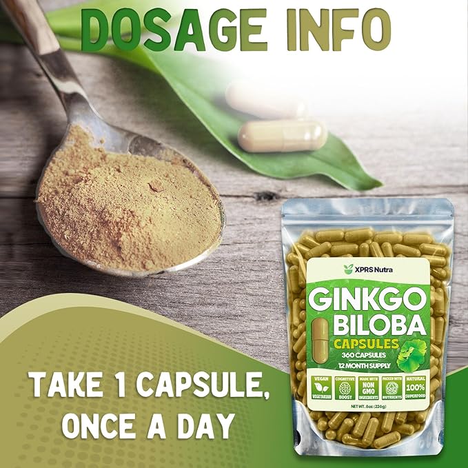 XPRS Nutra Ginkgo Biloba Capsules 360 Count