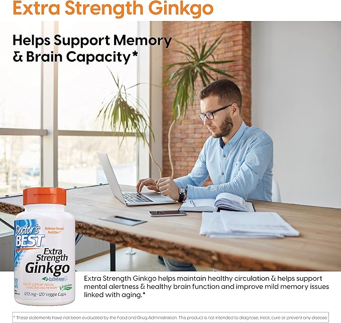 Doctor's Best Extra Strength Ginkgo, Non-GMO, 120 mg, 120 Count 1)