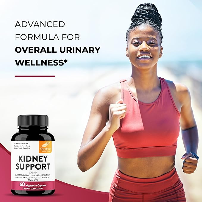 Sandhu's Kidney Cleanse Detox & Repair Support Supplement for Men and Women | with Cranberry Extract | Helps Support Kidney & Urinary Tract Health | 60 Vegetarian Capsules
