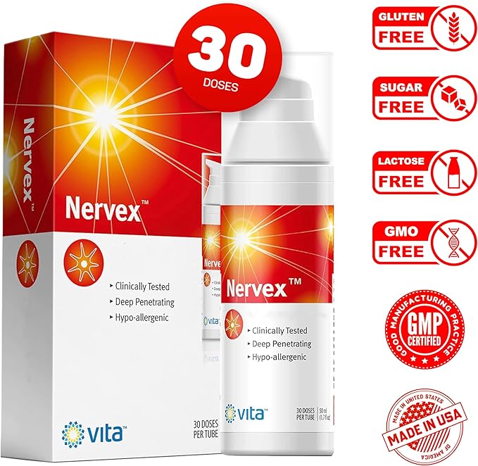 Vita Sciences Nervex Maximum Neuropathy Support, Scientifically Developed for Effective Natural Fast Cream for Feet, Hands, Legs, Toes