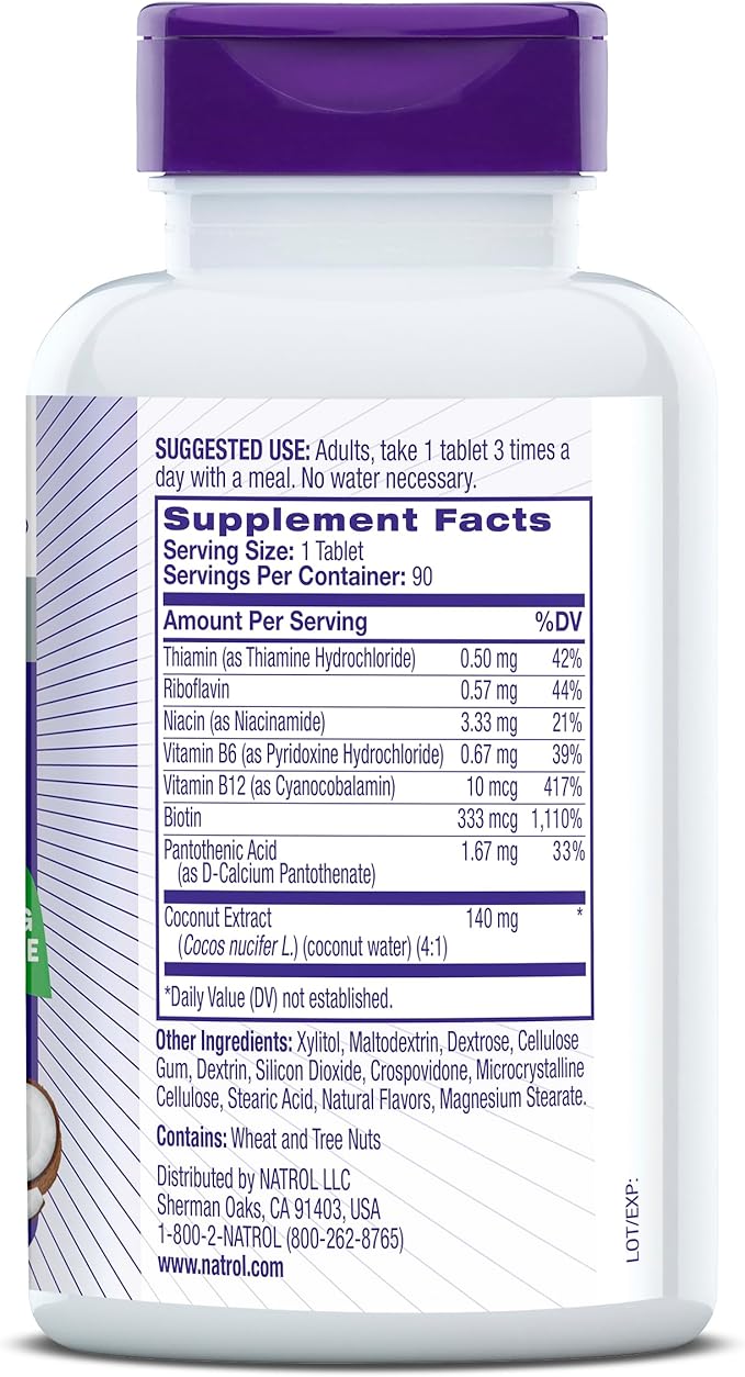 Natrol Fast Dissolve B-Complex, Dietary Supplement 90 Tablets, 30 Day
