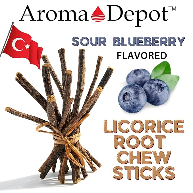 Aroma Depot Grape 4 oz. Flavored Licorice Root Chew Sticks for Humans. 100% Pure Natural | Oral Health & Fresh Bearth | Individual Sticks are 6.5-7 inches long. Glycyrrhiza Glabra From Turkey