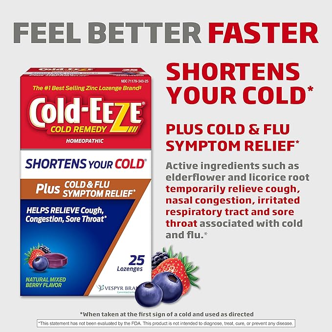 Cold-Eeze Plus Natural Mixed Berry Cold 25 Ct