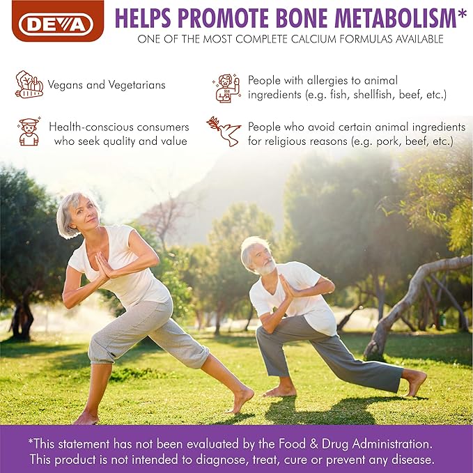 DEVA Vegan Calcium Magnesium Supplement Plus, 90-Tablets, 2-Pack 2-Pack
