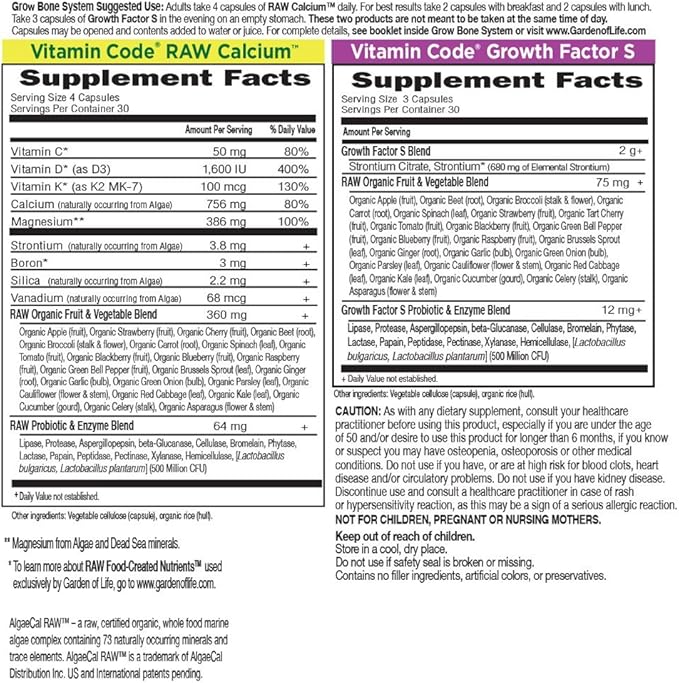 Garden of Life Calcium Supplement K2 MK7, MK7, Vitamin D3 & 30 Day