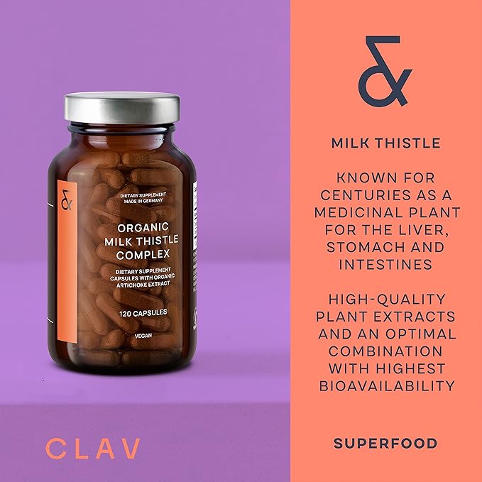 CLAV Organic Milk Thistle & Artichoke 120 Capsules (60 Days