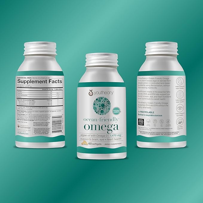 Youtheory Ocean-Friendly Omega 3 Softgel 60 Softgels