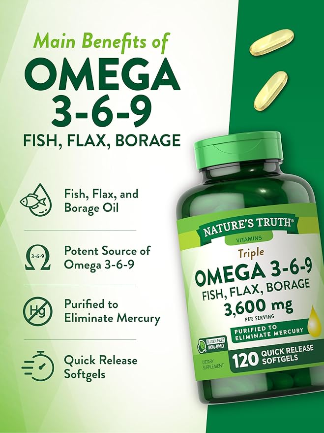 Nature's Truth Omega 369 Softgels 3600mg | 120 Pills