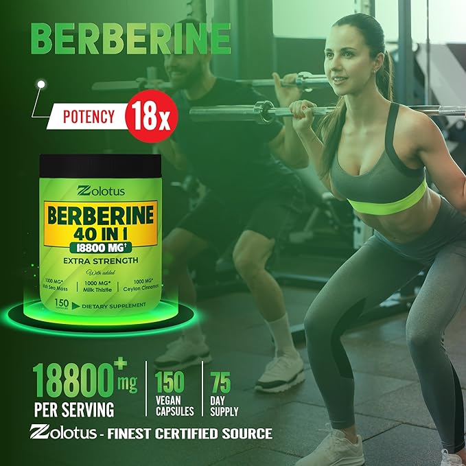 Zolotus 18800mg Berberine Supplement 40 in 1, with
