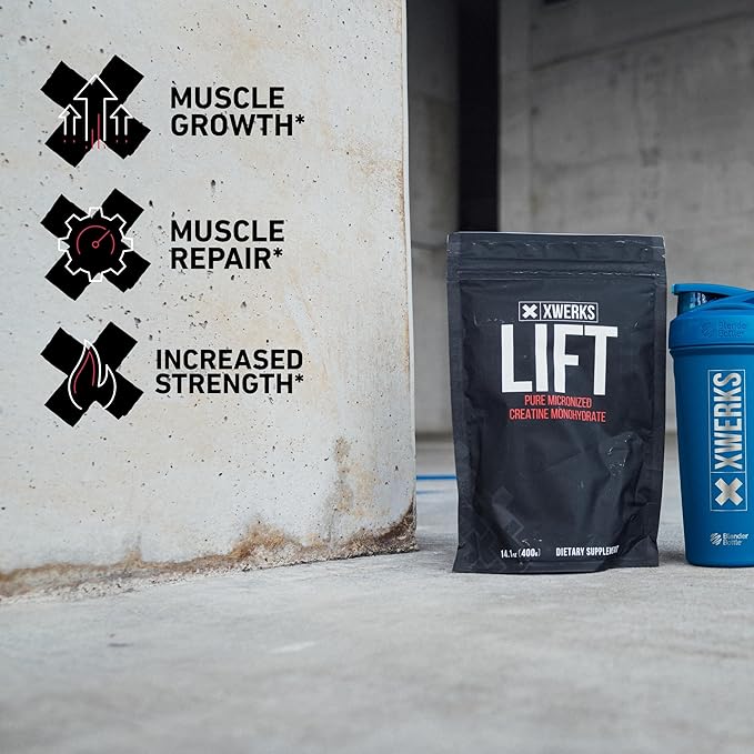 Lift Micronized Creatine Monohydrate Powder, Unflavored, 80 Servings - 100% Pure Natural 5000mg Formula Creatines - Highly Soluble Mass Gainer Bulk Supplement - Pre Workout for Muscle Growth & Repair
