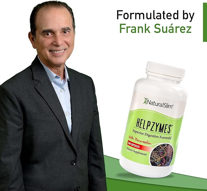 NaturalSlim Helpzymes Digestive Enzymes for Digestion, 100 Caps (3 Pack)