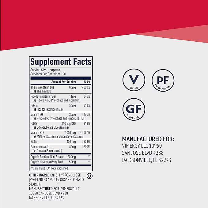Vimergy Adapto B Complex, 120 Servings 8 B