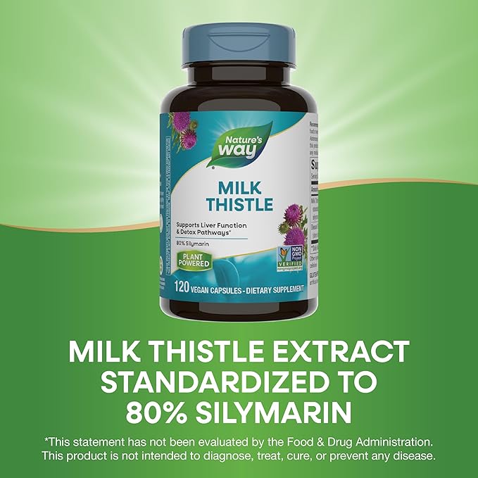 Nature's Way Milk Thistle Premium Blend 80% Silymarin 120 Capsules