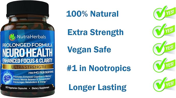 Brain Booster Supplement -"90 Day Supply"-