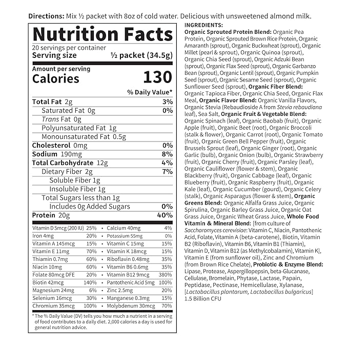 Garden of Life Meal Replacement Vanilla 10ct Tray, 15 Pound 10)