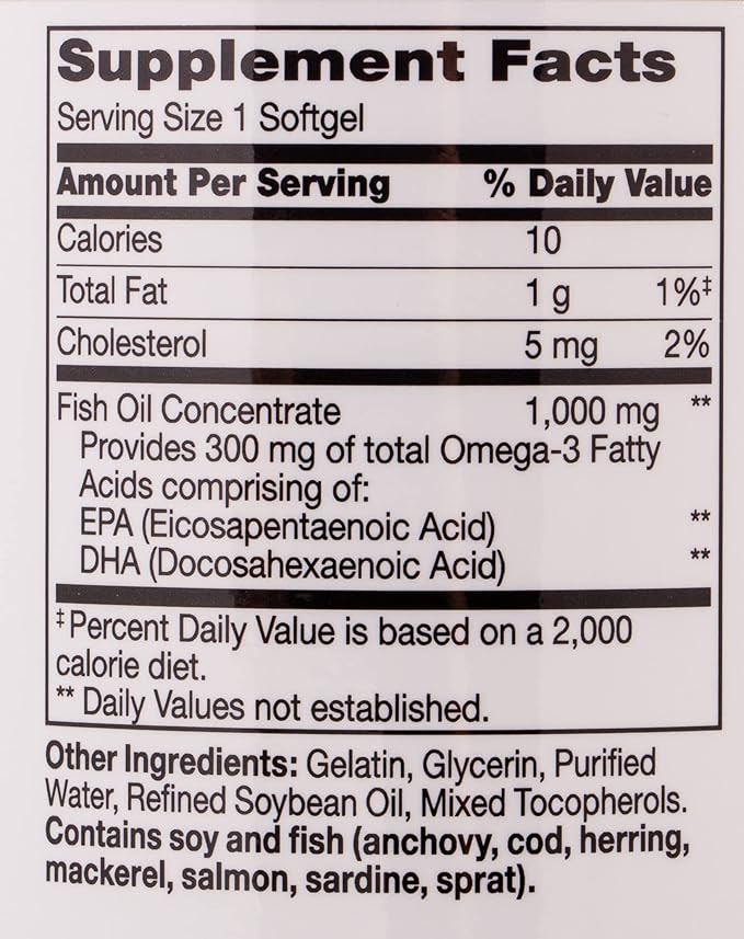 21st Century Fish Oil 1000 mg 300 Count