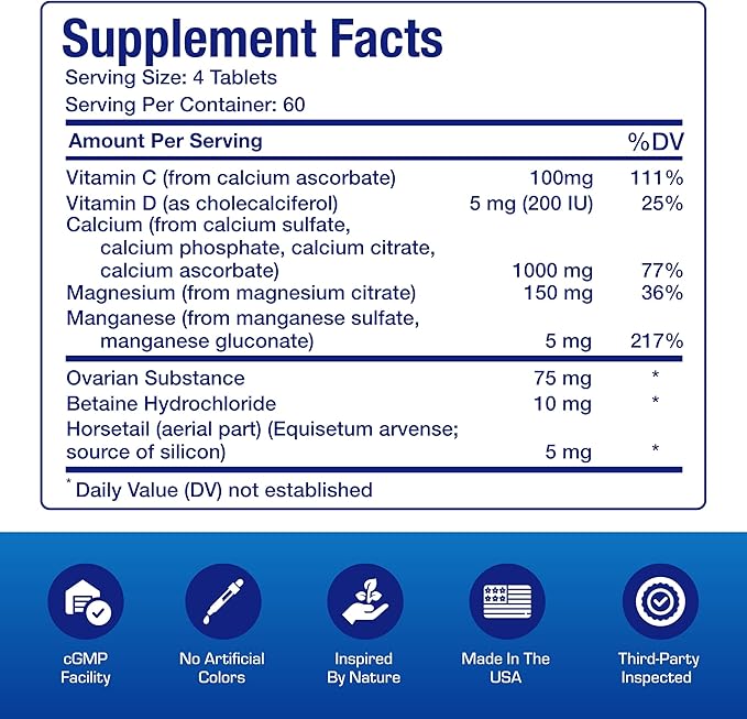 Osteo-Plex Bone Health Supplement for Women - Clinical Formula Bone Strength Supplement with Magnesium Calcium Vitamin D3 & Trace Minerals Complex - Easy to Swallow Gentle Tablets - 240 Count