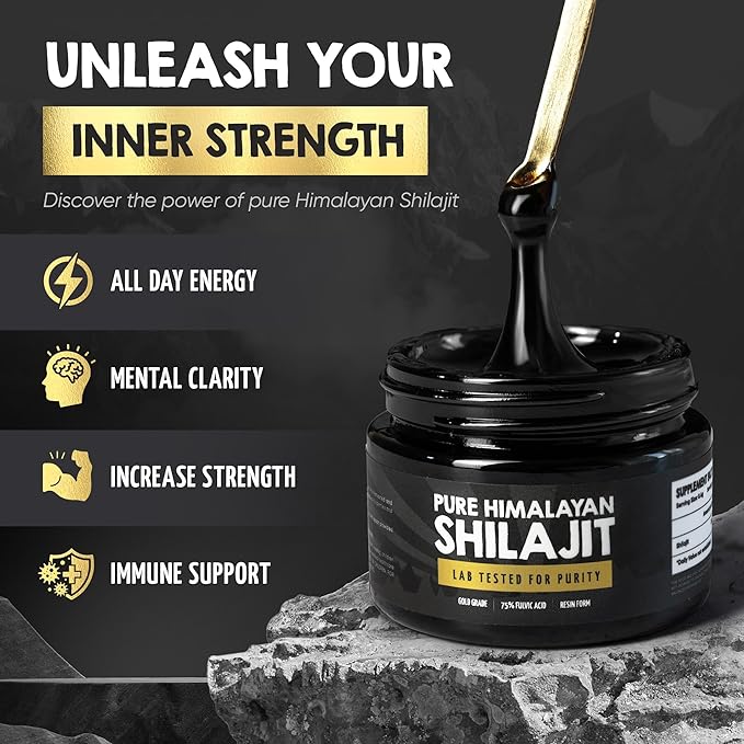 Pure Himalayan Shilajit Resin 85% Fulvic 125 Servings