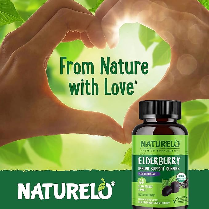 NATURELO Elderberry Gummies – Immune Support 60ct
