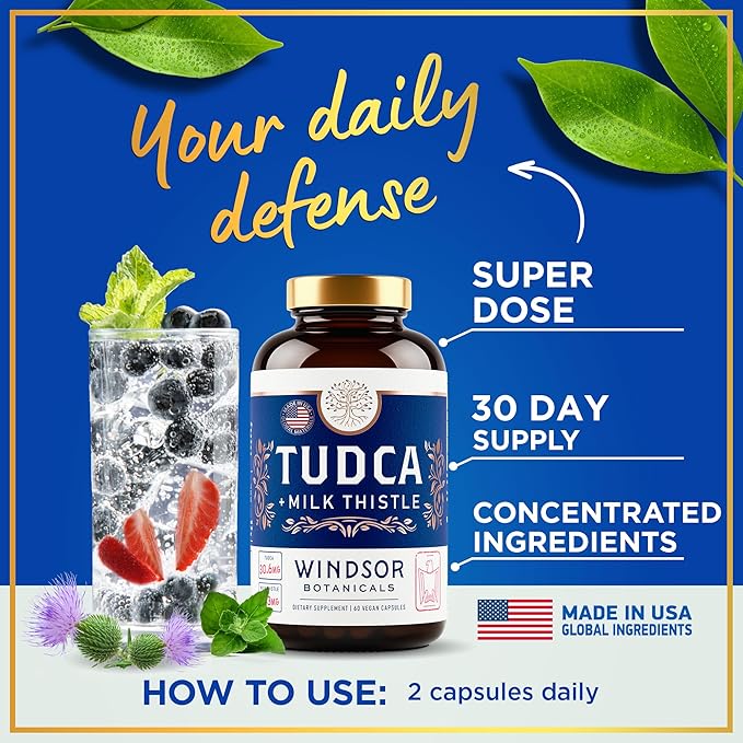 Advanced Tudca Bile Salts Supplement Plus 663mg Silybum 60 Caps