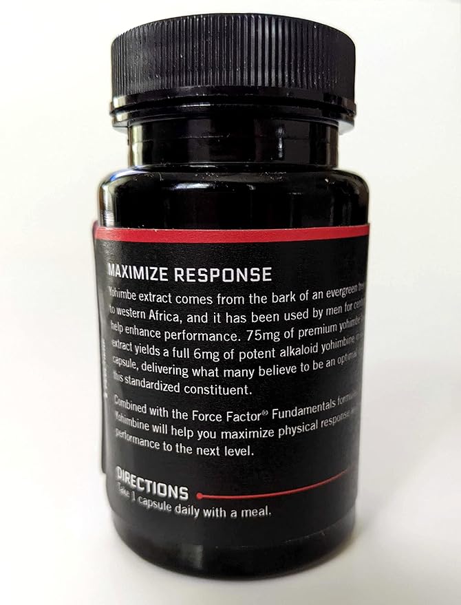 Force Factor Yohimbine Supplement for Men, Yohimbe Bark Extract with Superior Absorption to Enhance Performance, 6mg Yohimbine Bark Pills with Key Natural Ingredients, 90 Capsules (3-Pack)
