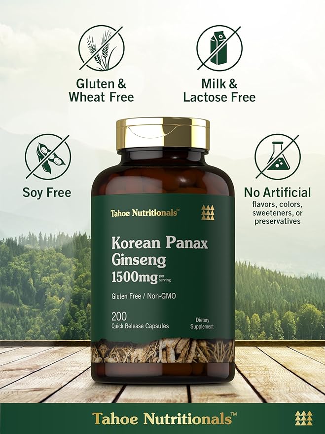 Korean Ginseng Extract Capsules 1500 mg 200 Capsules