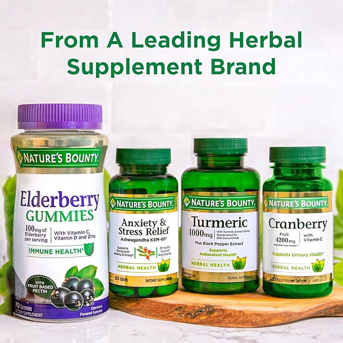 Nature's Bounty Cranberry, Herbal Health Supplement 4200mg, 120 120 Softgels